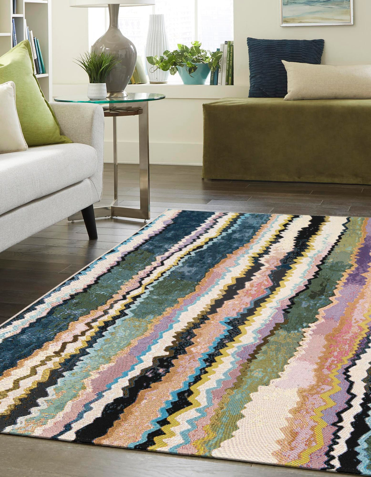 Urban Terrace Collection Area Rug -  Capri Rectangle Multi  lifestyle 6