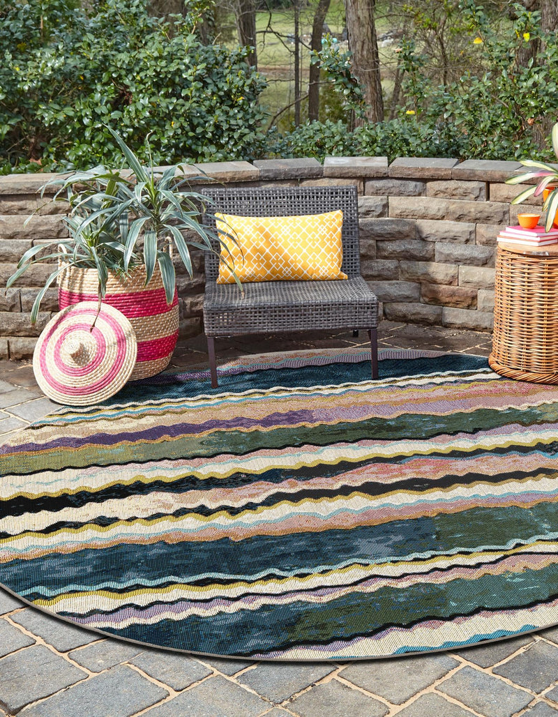 Urban Terrace Collection Area Rug -  Capri Round Multi  lifestyle 19