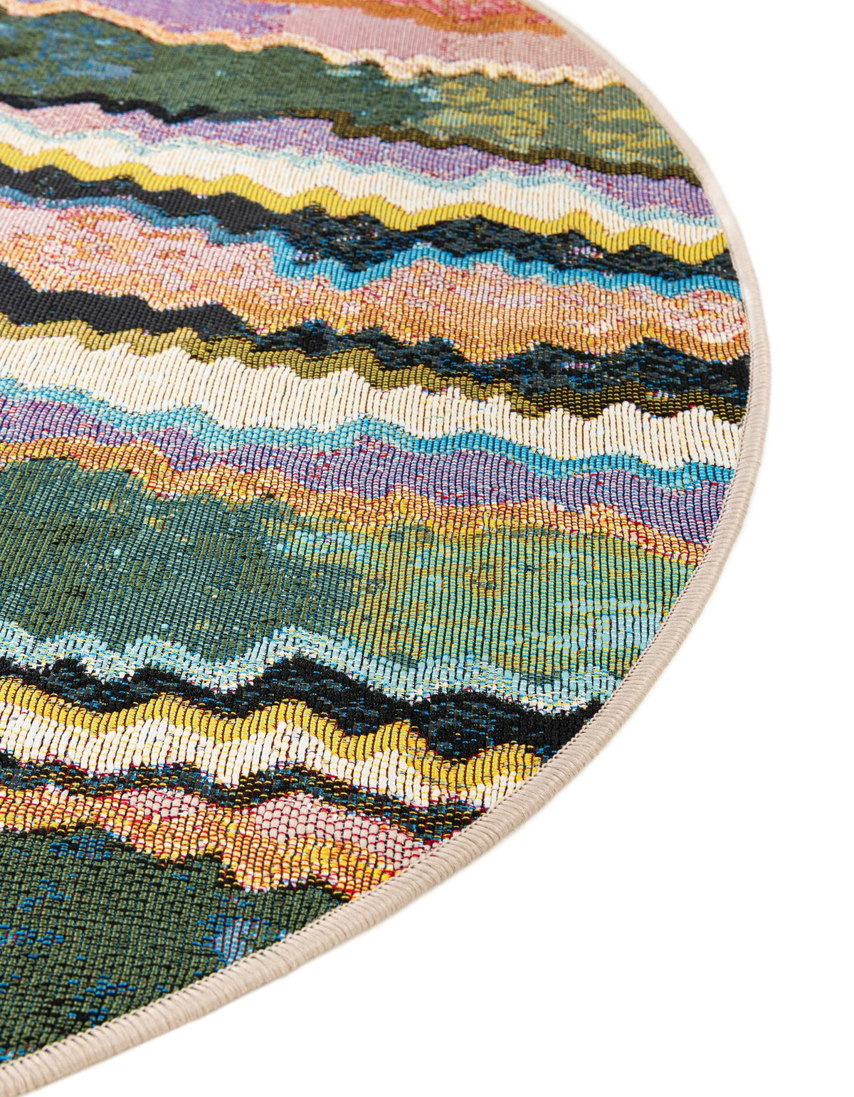 Urban Terrace Collection Area Rug -  Capri Round Multi  lifestyle 45