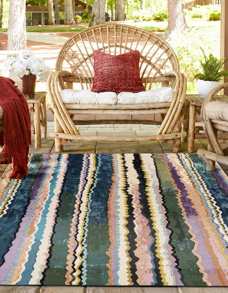 Urban Terrace Collection Area Rug -  Capri Square Multi  lifestyle 14