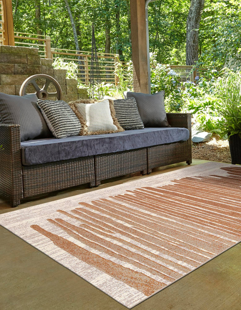 Urban Terrace Collection Area Rug -  Balcony Rectangle Beige Brown  lifestyle 4