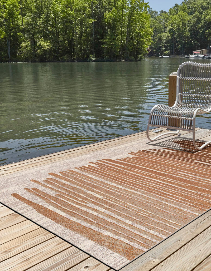 Urban Terrace Collection Area Rug -  Balcony Rectangle Beige Brown  lifestyle 6
