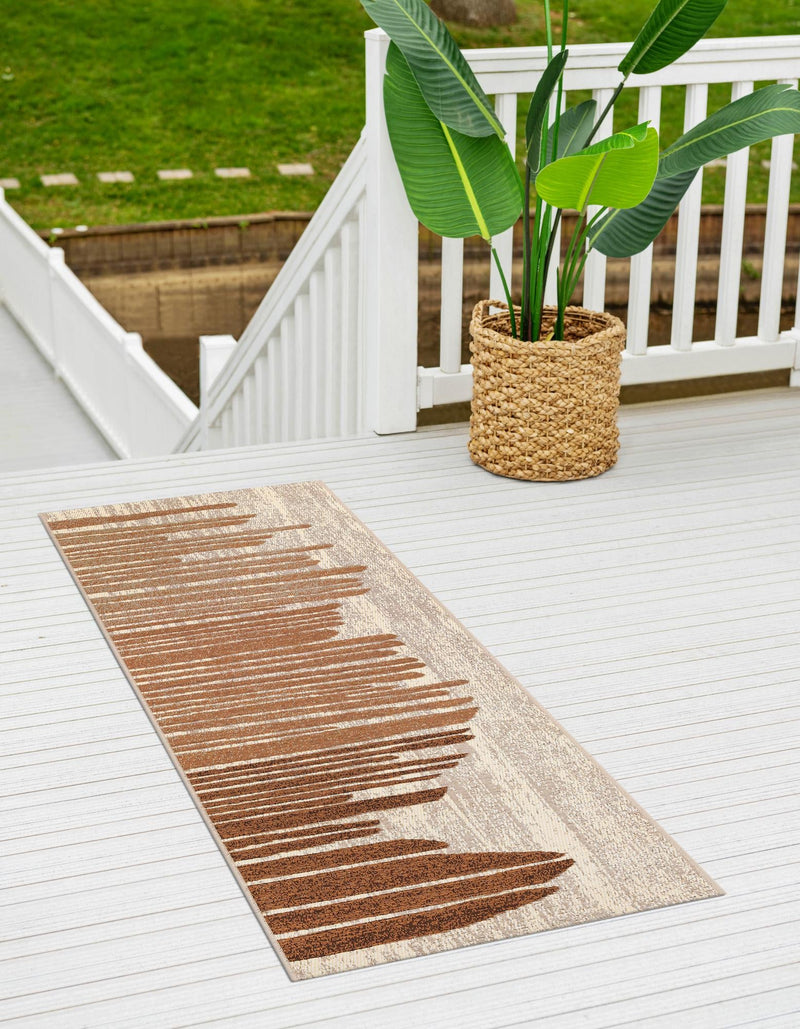 Urban Terrace Collection Area Rug -  Balcony Runner Beige Brown  lifestyle 29
