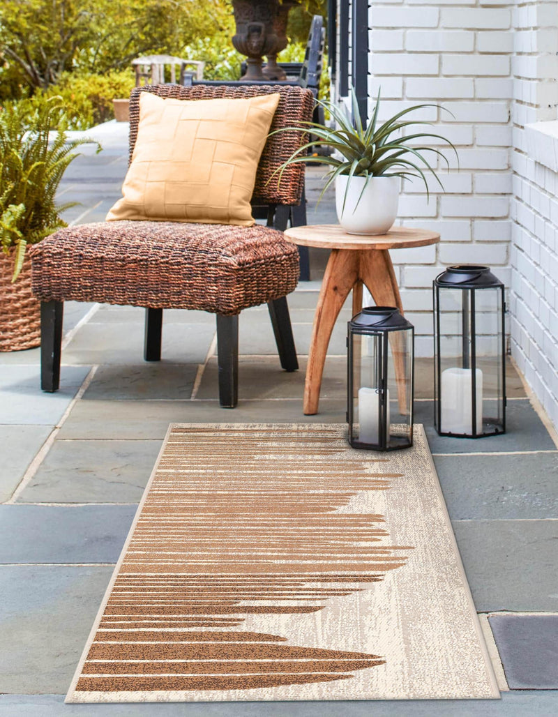 Urban Terrace Collection Area Rug -  Balcony Runner Beige Brown  lifestyle 32