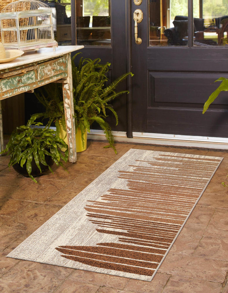 Urban Terrace Collection Area Rug -  Balcony Runner Beige Brown  lifestyle 35