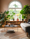 Urban Terrace Collection Area Rug -  Balcony Round Beige Brown  lifestyle 31