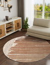 Urban Terrace Collection Area Rug -  Balcony Round Beige Brown  lifestyle 39