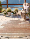 Urban Terrace Collection Area Rug -  Balcony Round Beige Brown  lifestyle 41