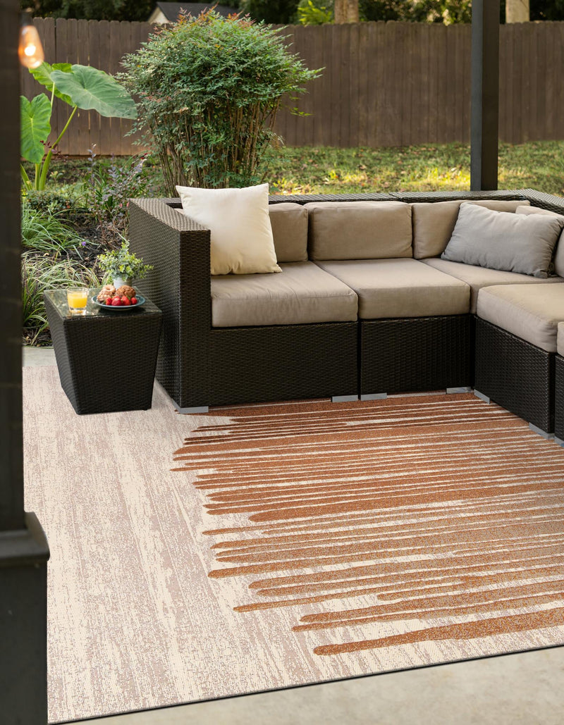 Urban Terrace Collection Area Rug -  Balcony Square Beige Brown  lifestyle 23