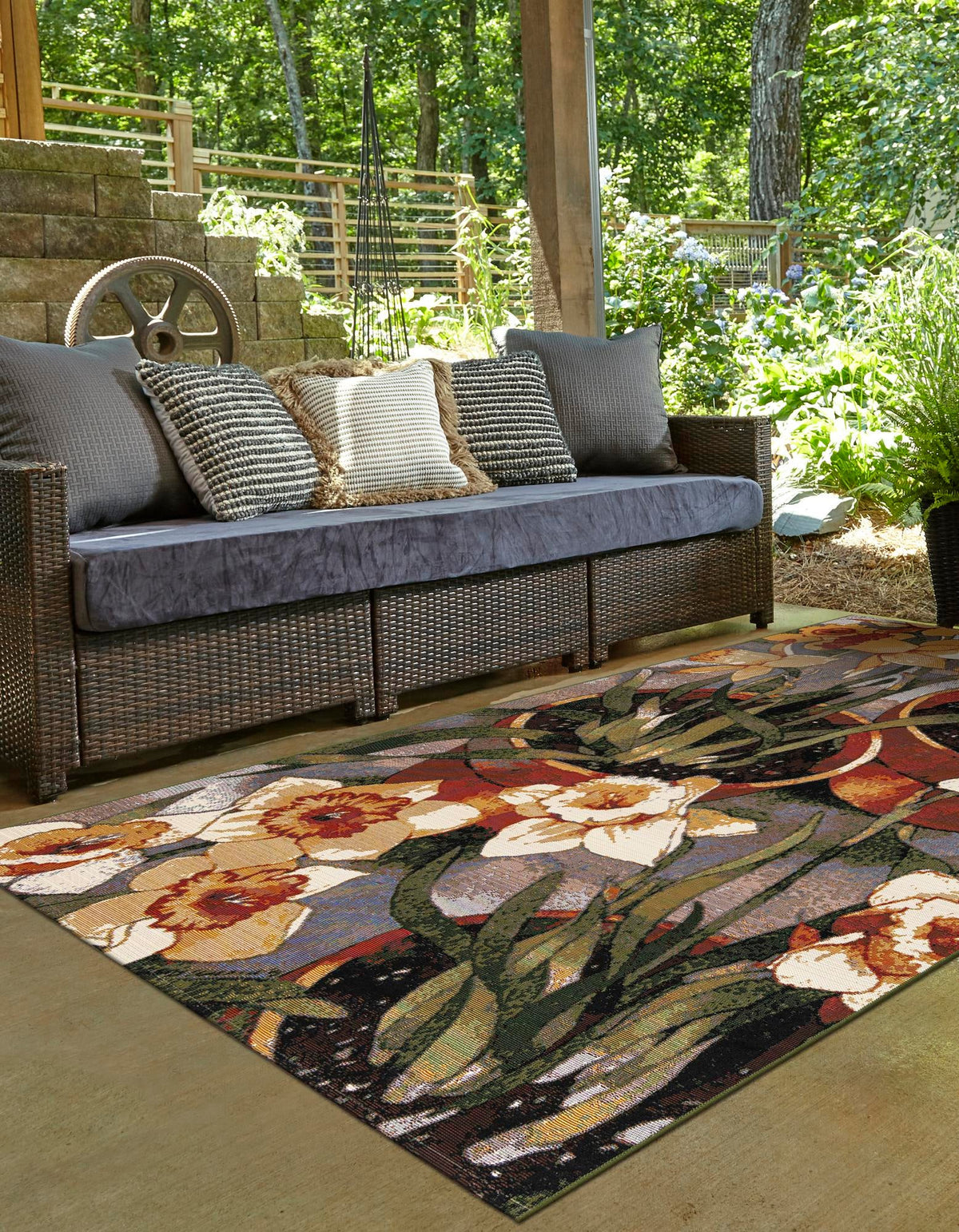 Garden Terrace Escape Collection Area Rug - Eden Rectangle Multi  lifestyle 6