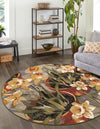 Garden Terrace Escape Collection Area Rug - Eden Round Multi  lifestyle 35
