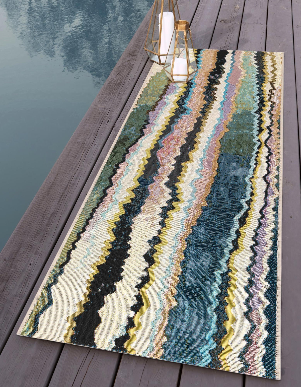 Urban Terrace Collection Area Rug -  Capri Runner Multi  lifestyle 43