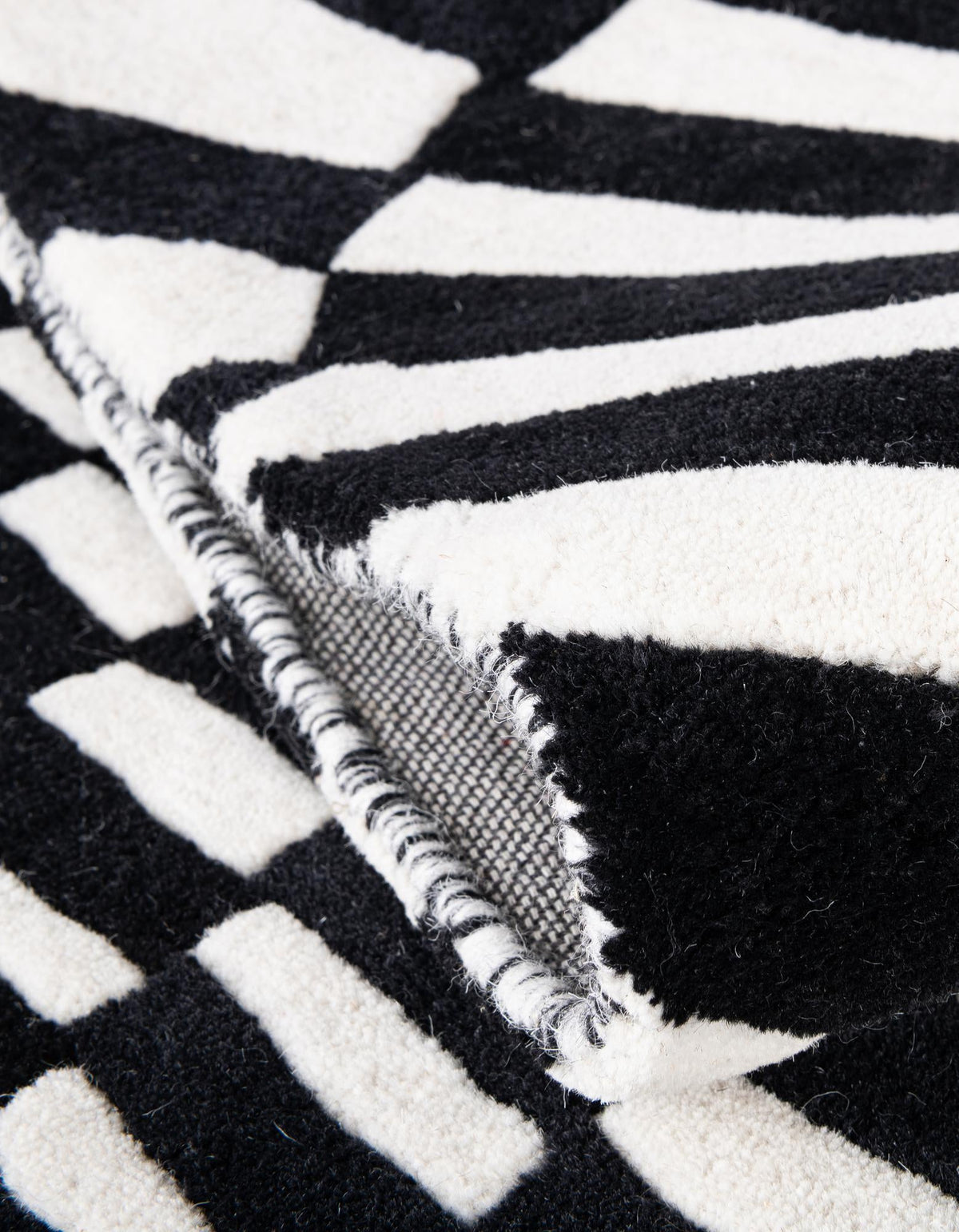 Cyclone Wool Collection Area Rug - Tornado Rectangle Black and White  lifestyle 13