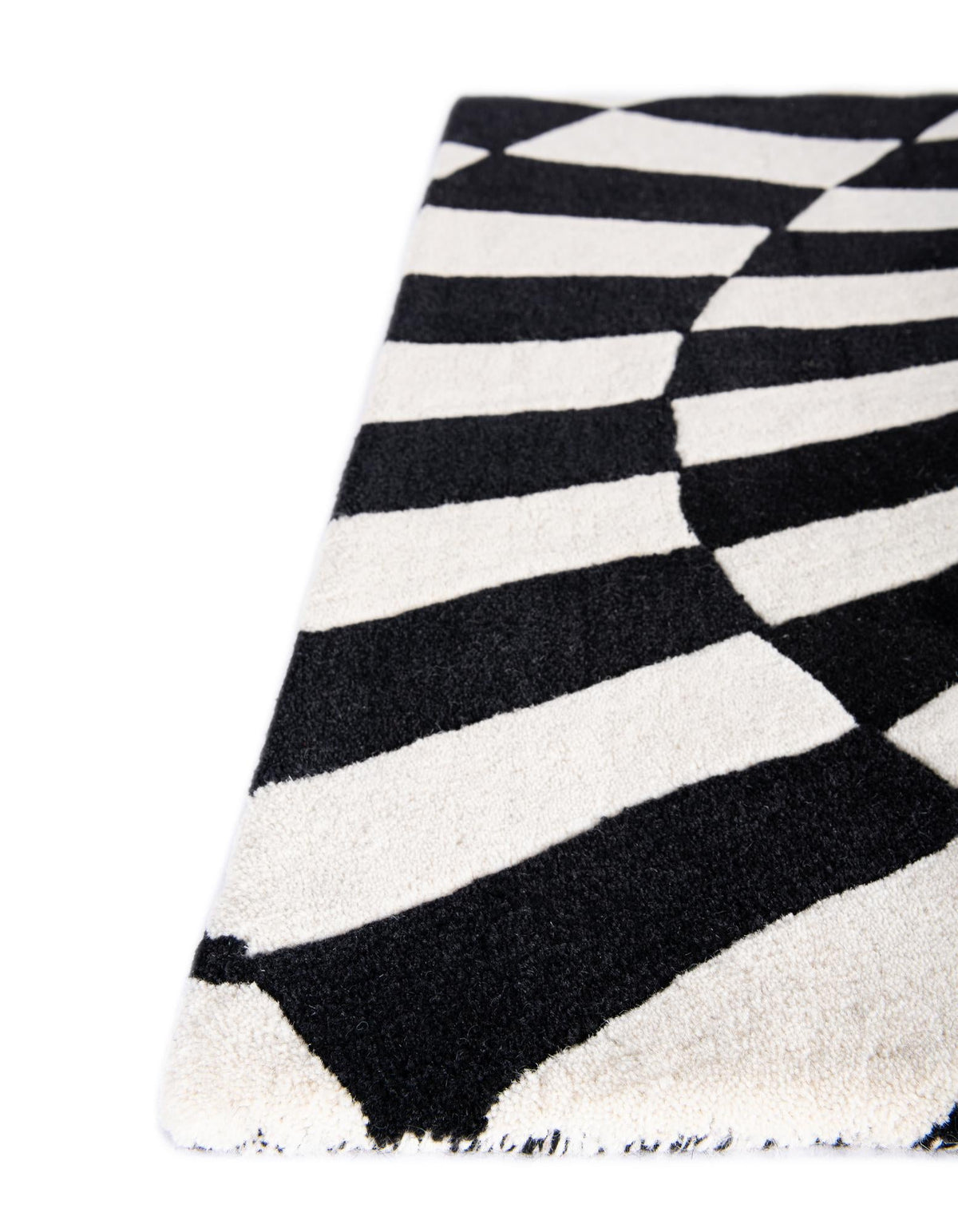 Cyclone Wool Collection Area Rug - Tornado Rectangle Black and White  lifestyle 14