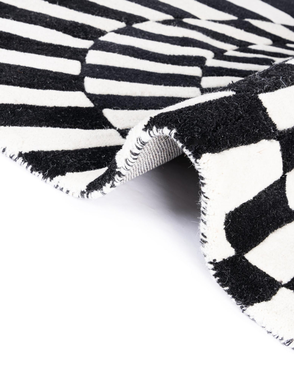 Cyclone Wool Collection Area Rug - Tornado Rectangle Black and White  lifestyle 17