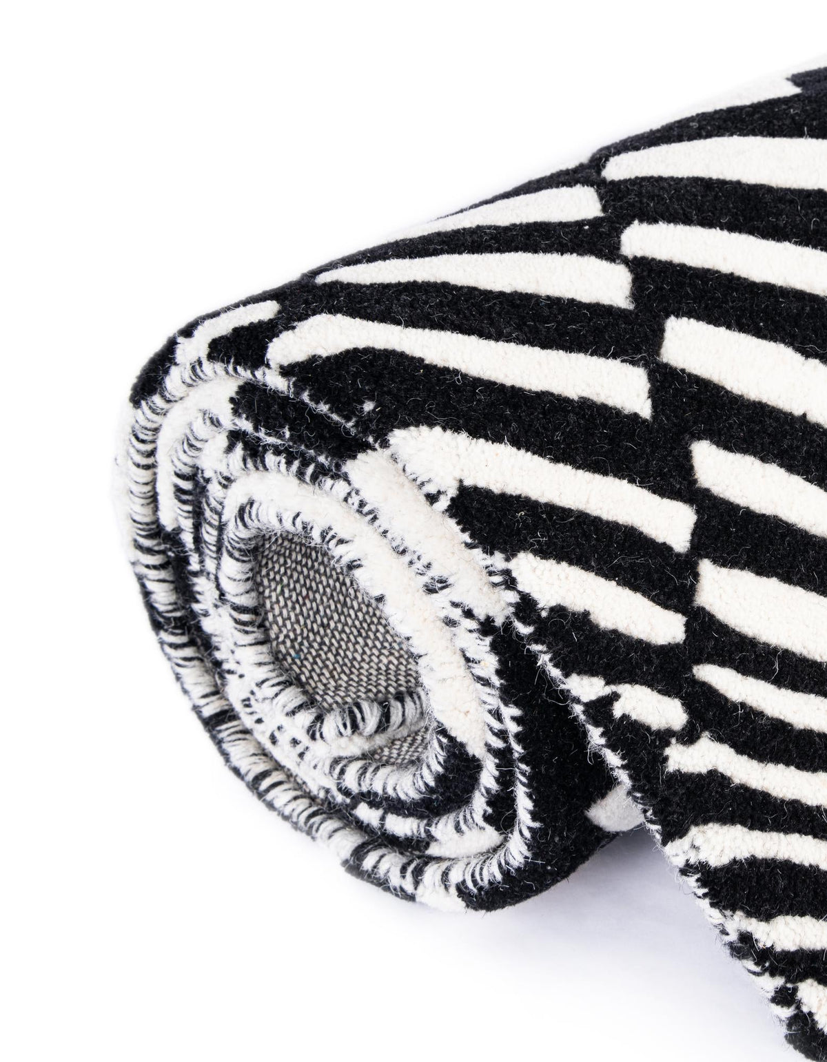 Cyclone Wool Collection Area Rug - Tornado Rectangle Black and White  lifestyle 19