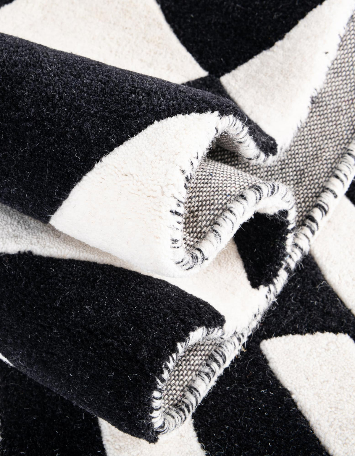 Cyclone Wool Collection Area Rug - Tornado Rectangle Black and White  lifestyle 20