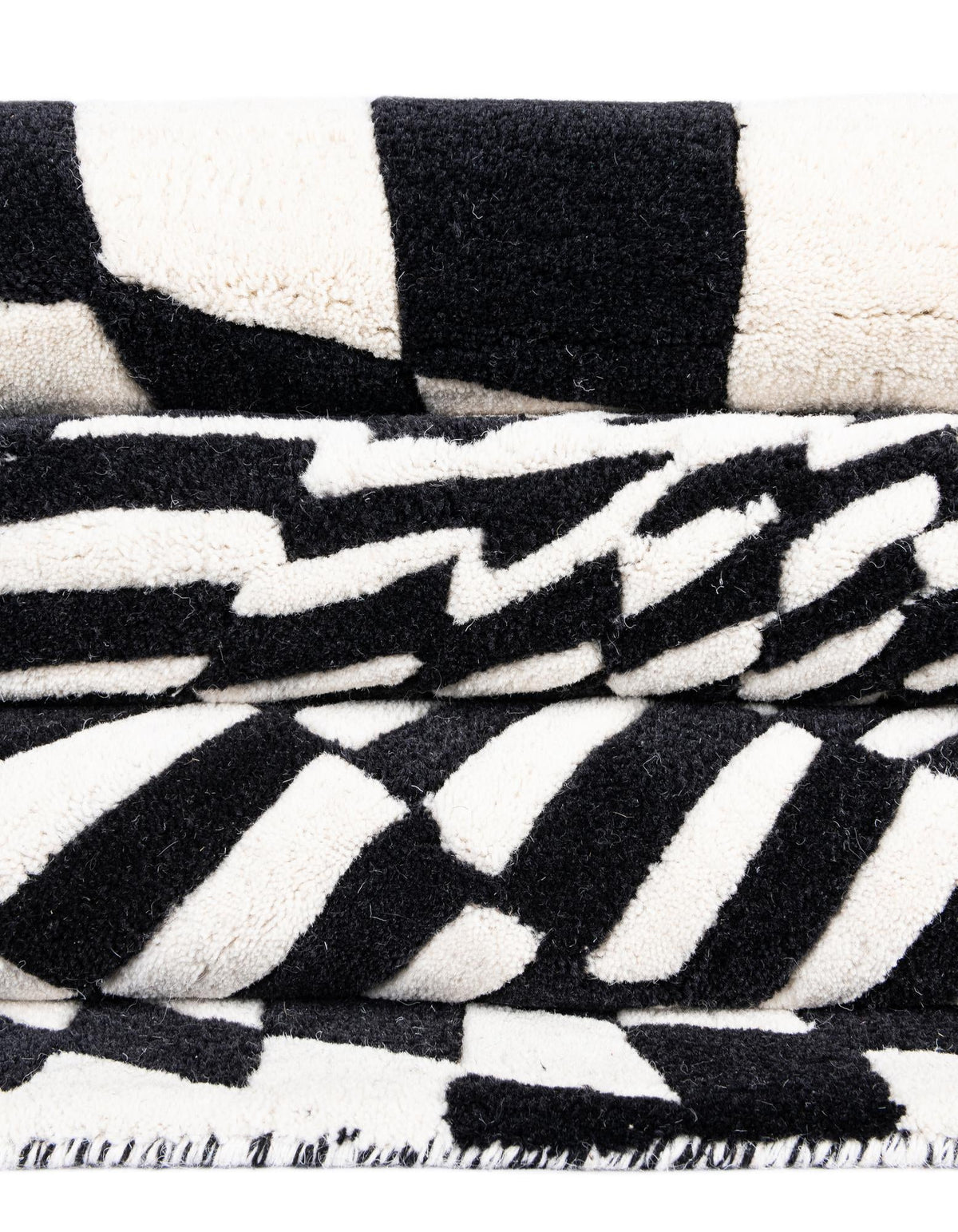 Cyclone Wool Collection Area Rug - Tornado Rectangle Black and White  lifestyle 21