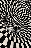 Cyclone Wool Collection Area Rug - Tornado Rectangle Black and White  lifestyle 3