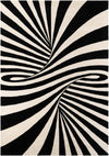 Cyclone Wool Collection Area Rug -  Maelstrom Rectangle Black and White  lifestyle 3