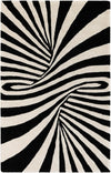 Cyclone Wool Collection Area Rug -  Maelstrom Rectangle Black and White  lifestyle 2
