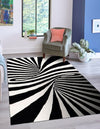 Cyclone Wool Collection Area Rug -  Maelstrom Rectangle Black and White  lifestyle 3