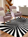 Cyclone Wool Collection Area Rug -  Maelstrom Rectangle Black and White  lifestyle 5