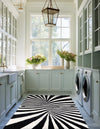 Cyclone Wool Collection Area Rug -  Maelstrom Rectangle Black and White  lifestyle 9