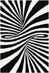 Cyclone Wool Collection Area Rug -  Maelstrom Rectangle Black and White Main