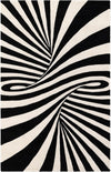 Cyclone Wool Collection Area Rug -  Maelstrom Rectangle Black and White  lifestyle 4