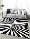 Cyclone Wool Collection Area Rug -  Maelstrom Square Black and White  lifestyle 24