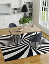Cyclone Wool Collection Area Rug -  Maelstrom Square Black and White  lifestyle 25