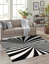 Cyclone Wool Collection Area Rug -  Maelstrom Square Black and White  lifestyle 27