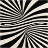 Cyclone Wool Collection Area Rug -  Maelstrom Square Black and White  lifestyle 38