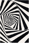 Cyclone Wool Collection Area Rug -  Twister Rectangle Black and White  lifestyle 3