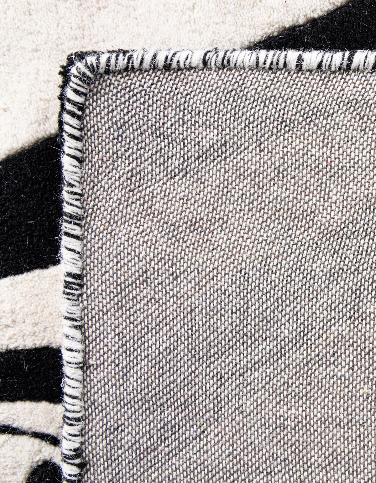 Cyclone Wool Collection Area Rug -  Twister Rectangle Black and White  lifestyle 16