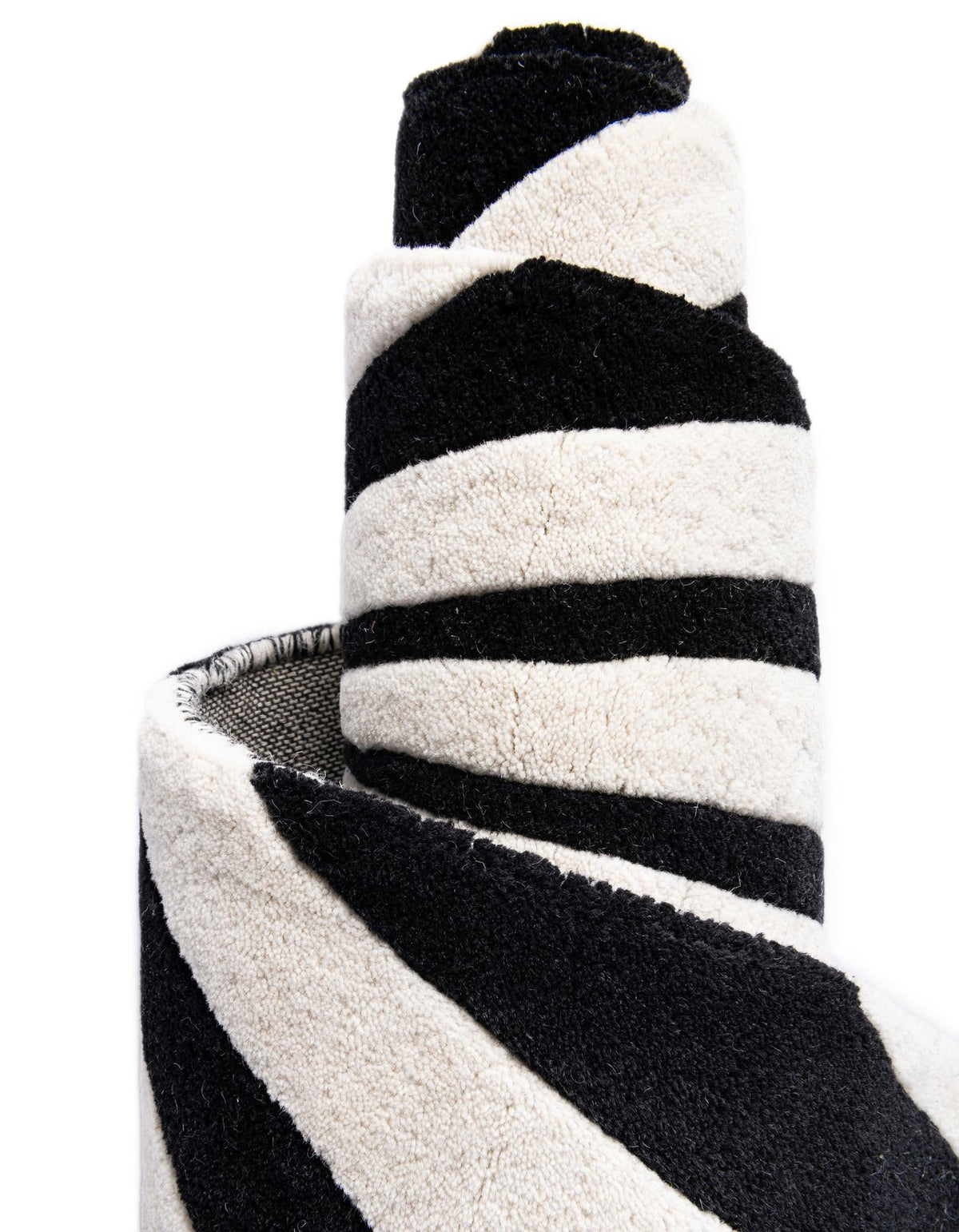 Cyclone Wool Collection Area Rug -  Twister Rectangle Black and White  lifestyle 18