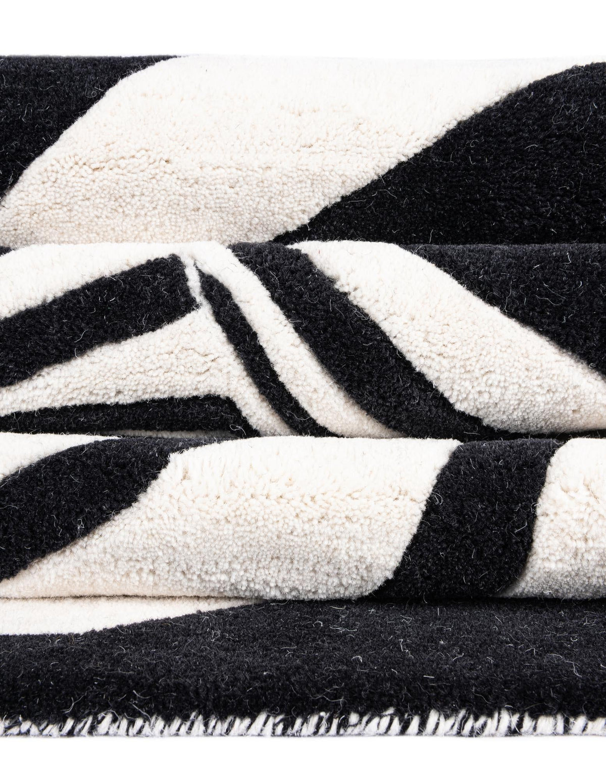 Cyclone Wool Collection Area Rug -  Twister Rectangle Black and White  lifestyle 21