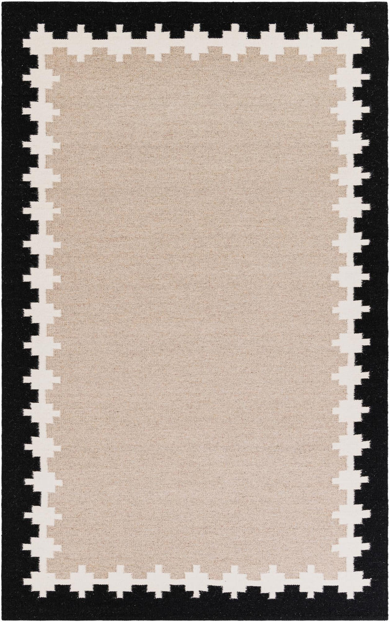 Caspian Wool Collection Area Rug - Baku Rectangle Gray and Black  lifestyle 2