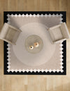 Caspian Wool Collection Area Rug - Baku Square Gray and Black  lifestyle 34