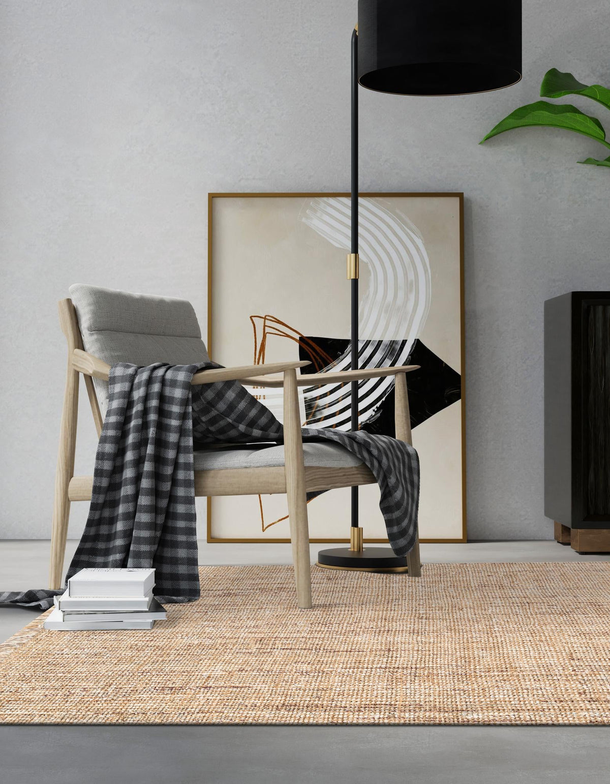 Savannah Jute Collection Area Rug - Tahoe Rectangle Natural  lifestyle 2