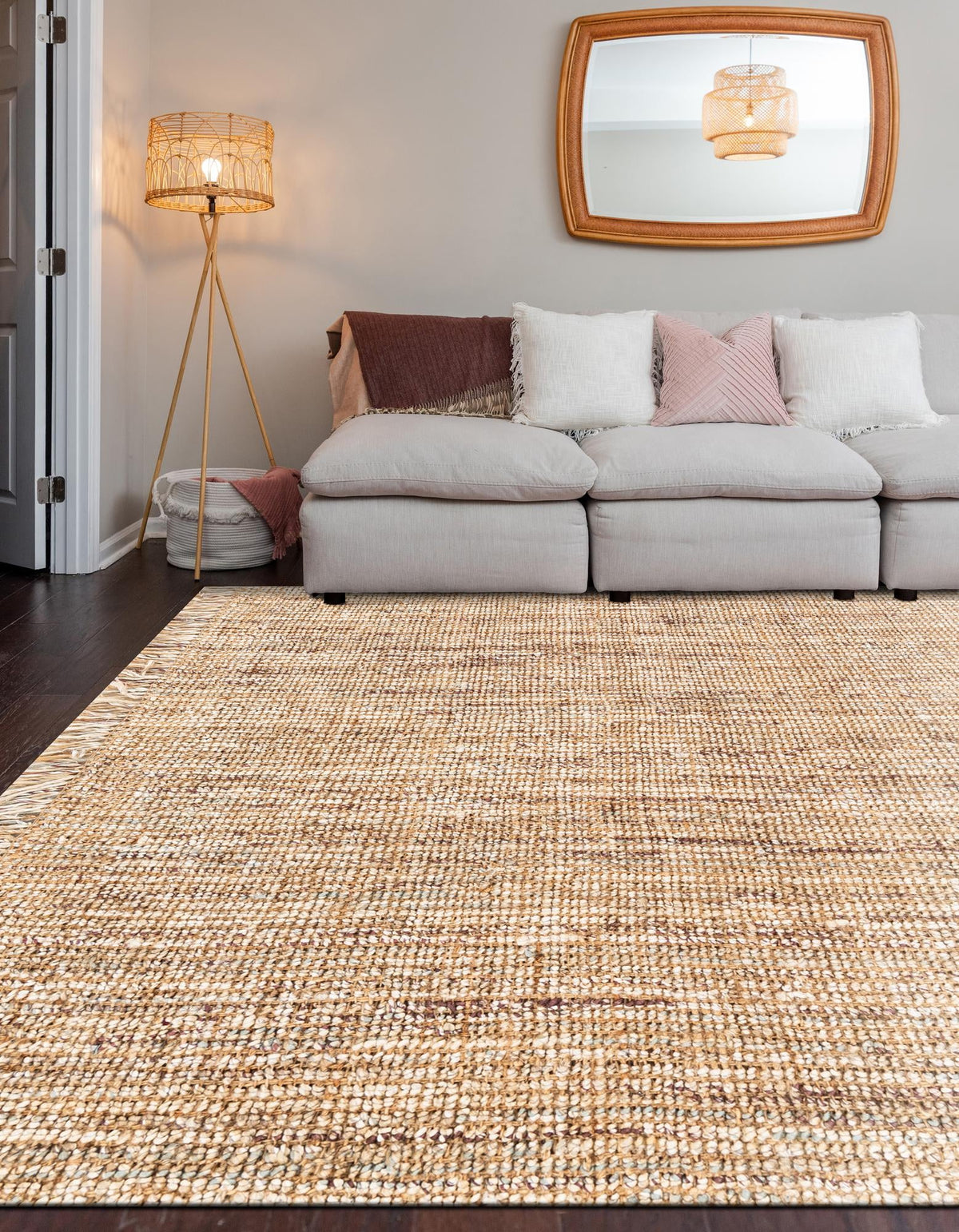 Savannah Jute Collection Area Rug - Tahoe Rectangle Natural  lifestyle 4