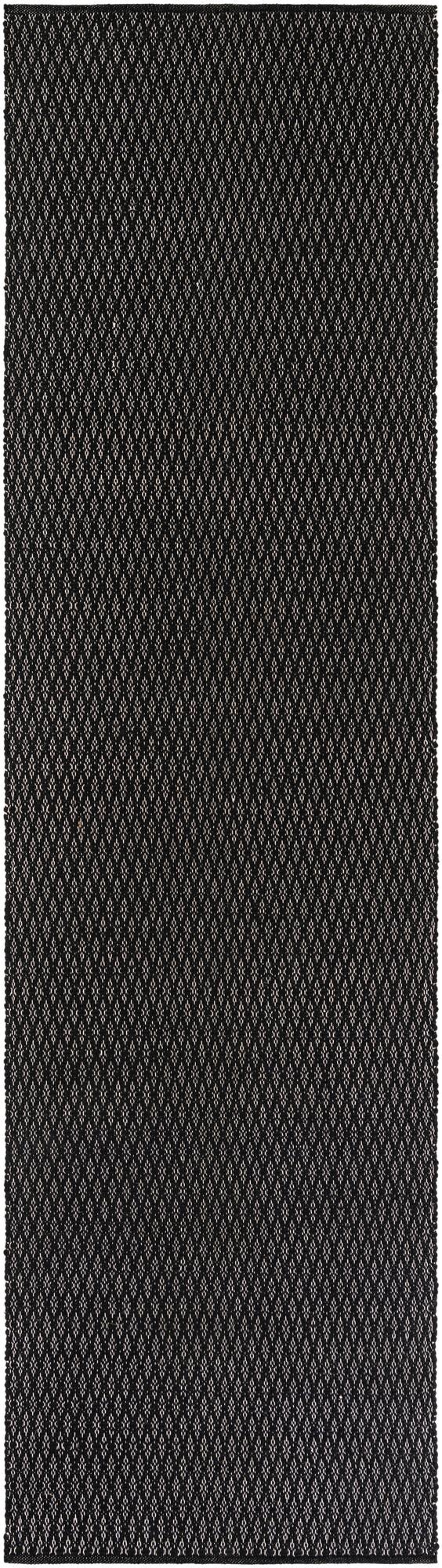 Trellis Wool Collection Area Rug - Cobbles Runner Black  lifestyle 65