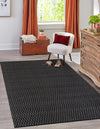 Cobbled Wool Collection Area Rug - Cobbles Rectangle Black  lifestyle 2