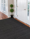 Cobbled Wool Collection Area Rug - Cobbles Rectangle Black  lifestyle 8
