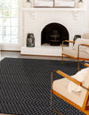 Cobbled Wool Collection Area Rug - Cobbles Rectangle Black  lifestyle 11