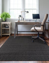 Cobbled Wool Collection Area Rug - Cobbles Rectangle Black  lifestyle 17
