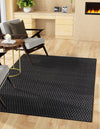 Cobbled Wool Collection Area Rug - Cobbles Rectangle Black  lifestyle 23