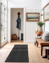 Cobbled Wool Collection Area Rug - Cobbles Runner Black  lifestyle 75