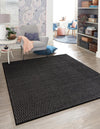 Cobbled Wool Collection Area Rug - Cobbles Square Black  lifestyle 69
